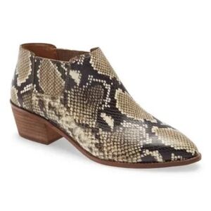 12/12/25 Madewell Sonia Low Chelsea Ankle Snakeskin Boots Booties Womens Size 9